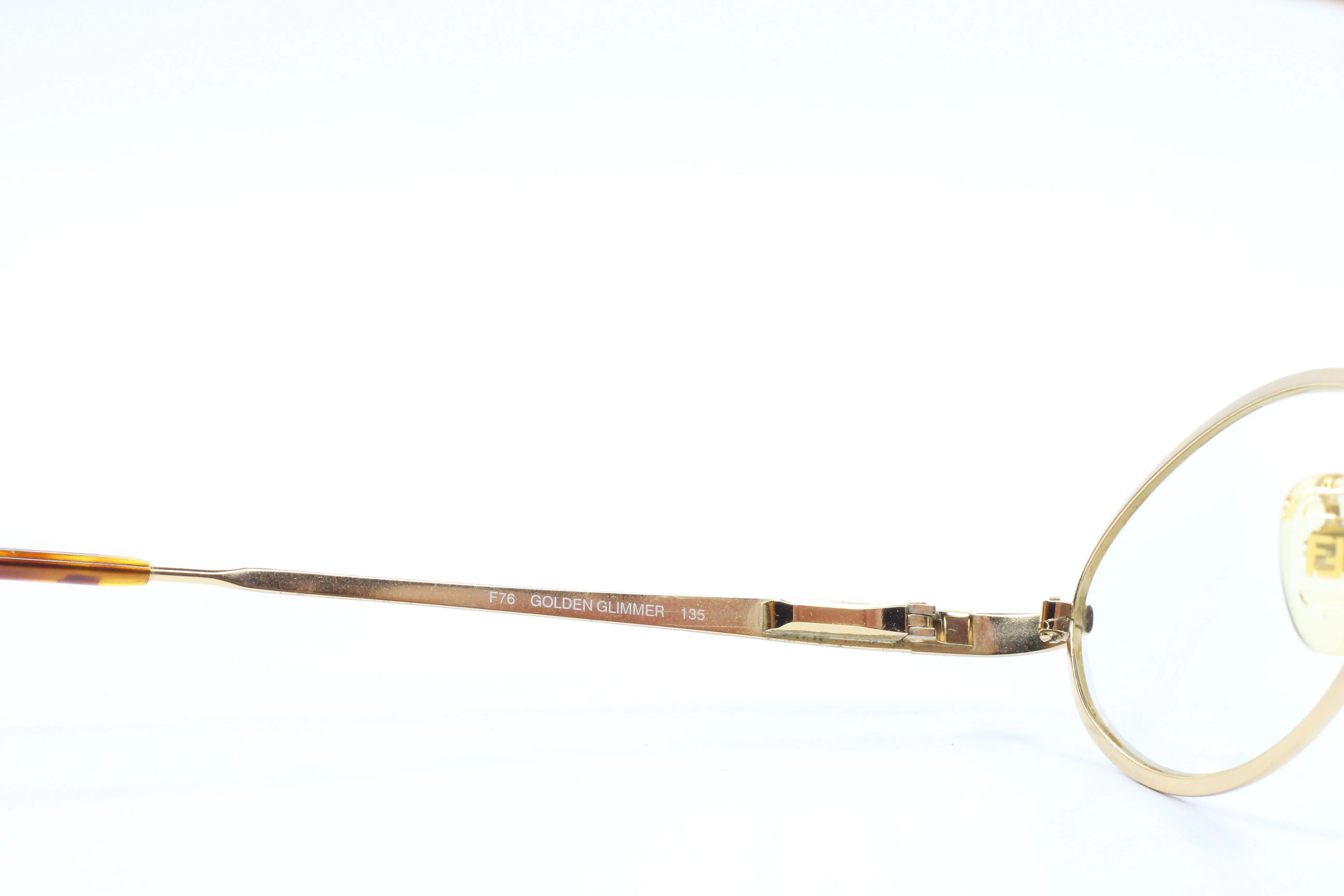 Fendi FF76 Golden Glimmer Vintage Luxury Italy Eyeglasses