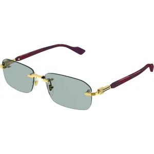 Gucci Men's Sunglasses - Gold Acetate/Metal Rimless Frame Green Lens | GG1221S 003