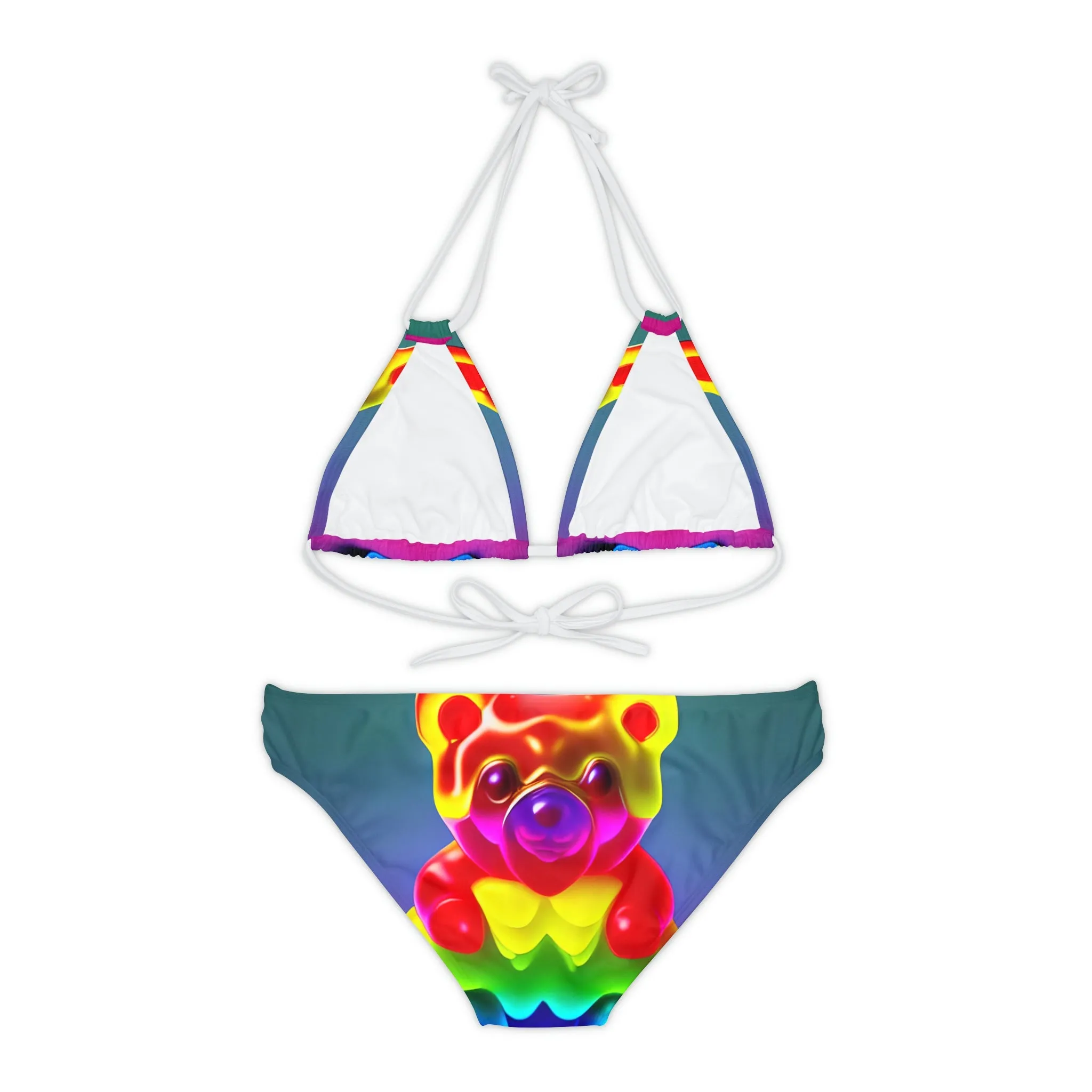 Gummy Bear Rainbow Drip - Strappy Bikini Set (AOP)