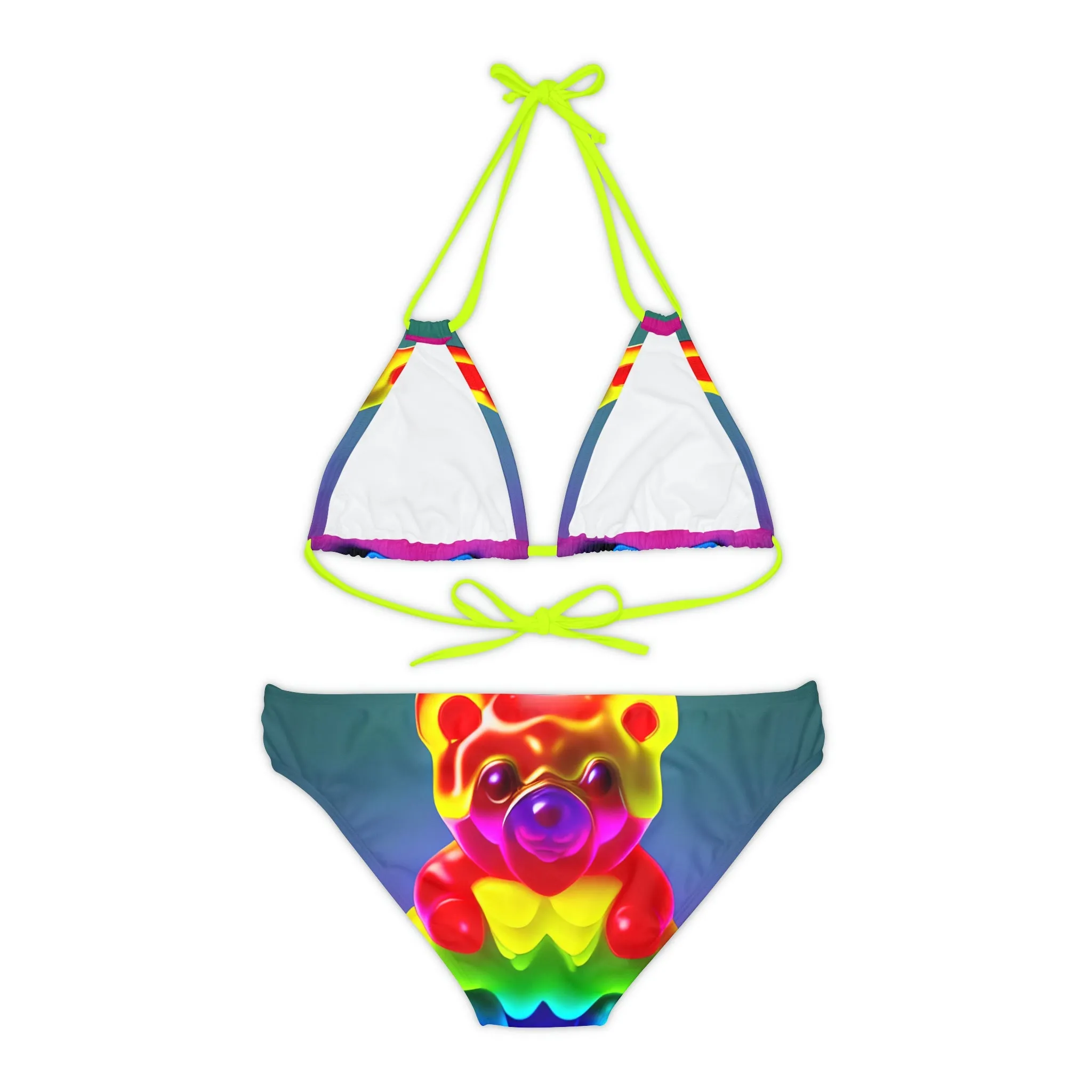 Gummy Bear Rainbow Drip - Strappy Bikini Set (AOP)
