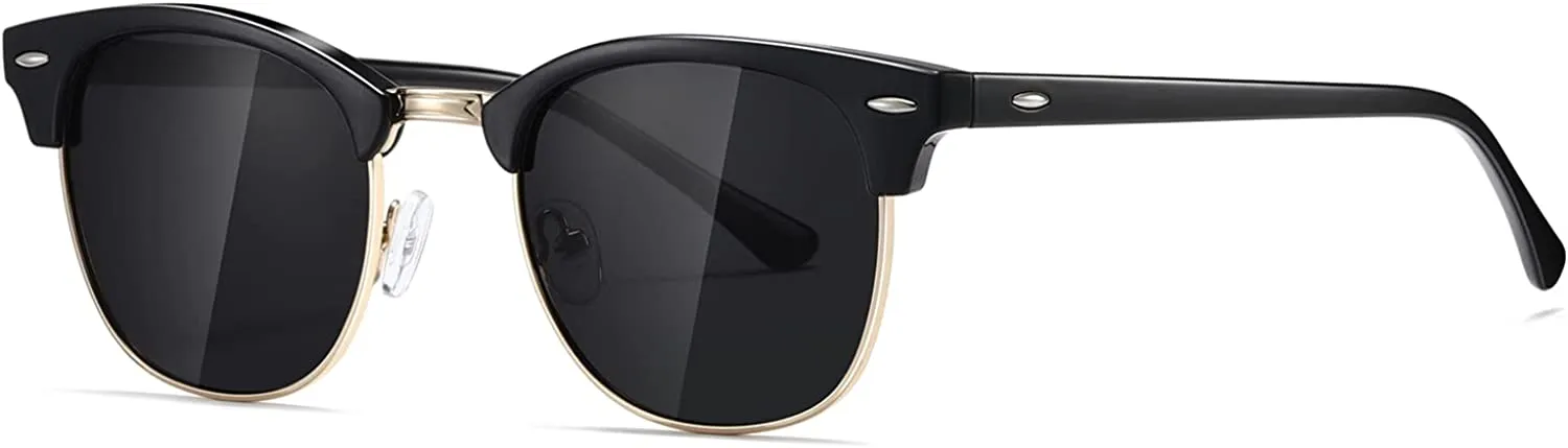 JOLLYNOVA Polarized Sunglasses For Women And Men Semi Rimless Frame Retro Sun Glasses AE0369
