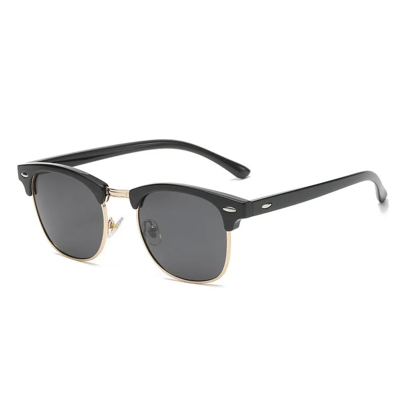 JOLLYNOVA Polarized Sunglasses For Women And Men Semi Rimless Frame Retro Sun Glasses AE0369