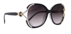 Solano Bling Round Women Sunglasses  W Genuine European Crystals, 100% UV Protection. NY Fifth Avenue